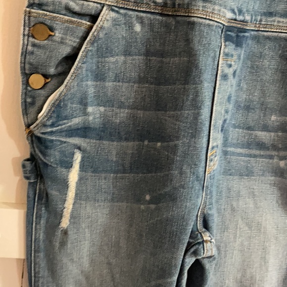 FRAME DENIM OVERALLS sz S distressed at pockets. - Picture 2 of 7